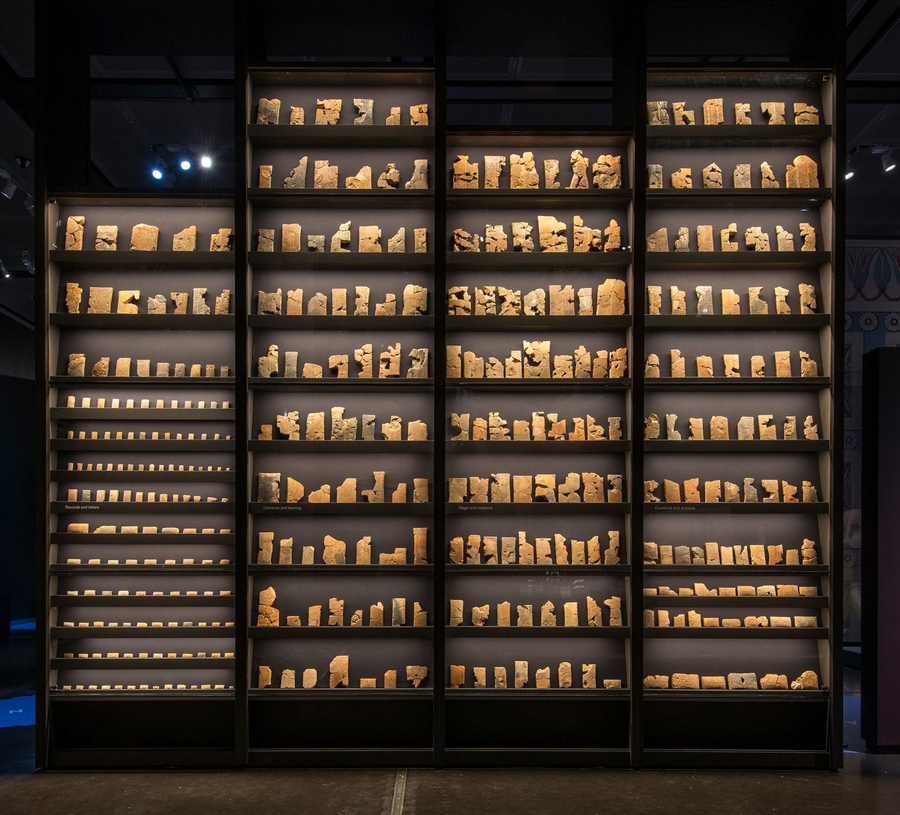 Ashurbanipal Library display at the British Museum's Ashurbanipal exhibition